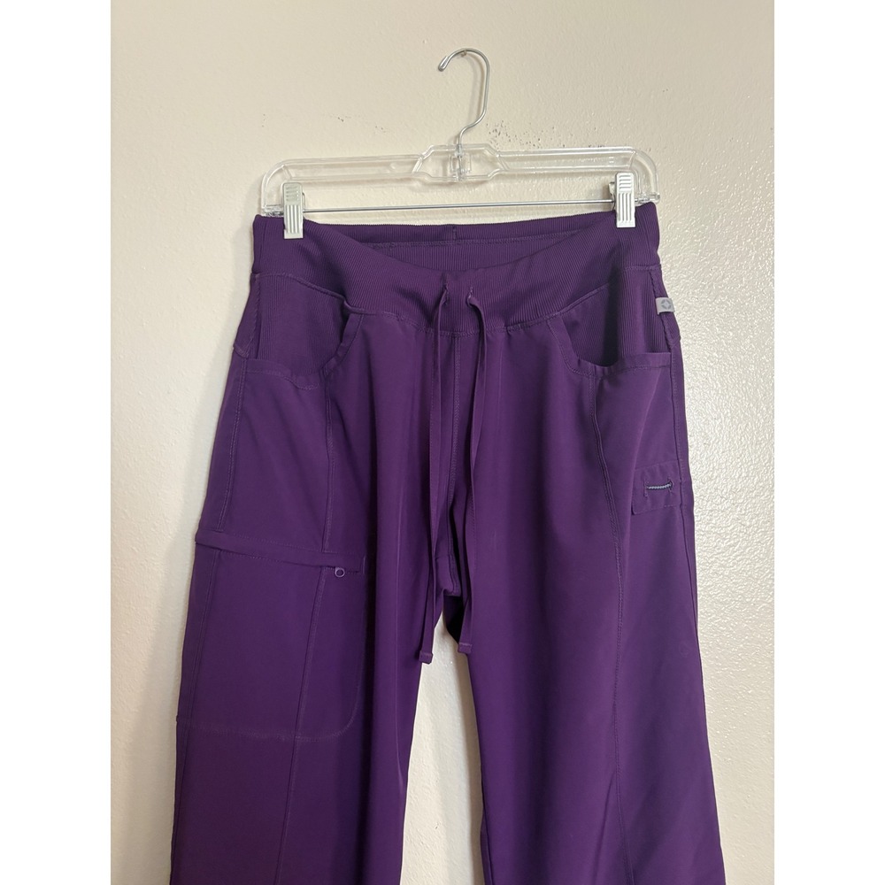 Cherokee Infinity Women's Purple Scrub Pants Petite Medium Cargo Eggplant